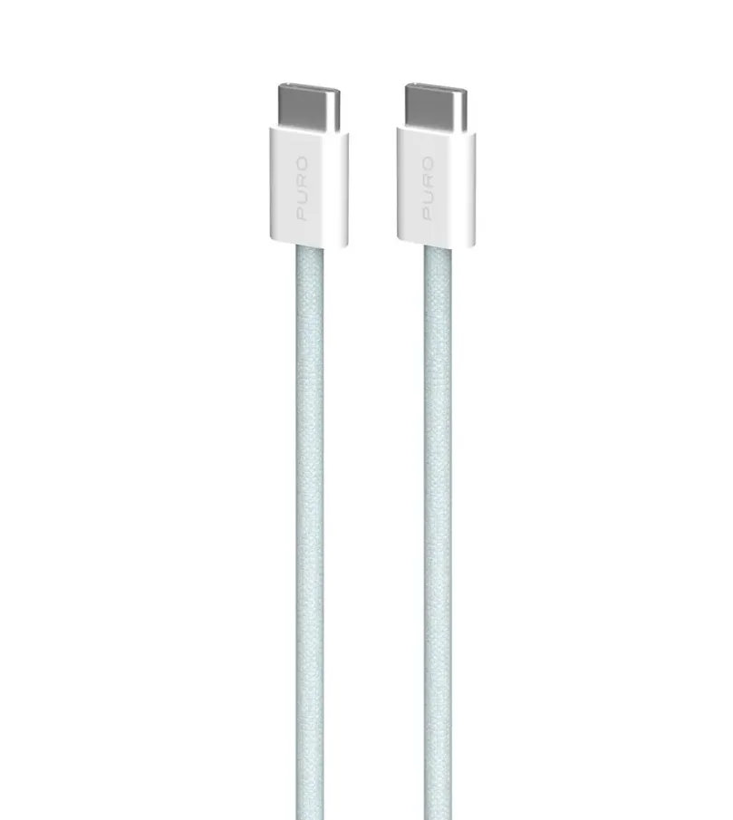 PURO - Kábel USB-C/USB-C, 60 W, Fabrik FABK4, 1,5 m, svetlá modrá