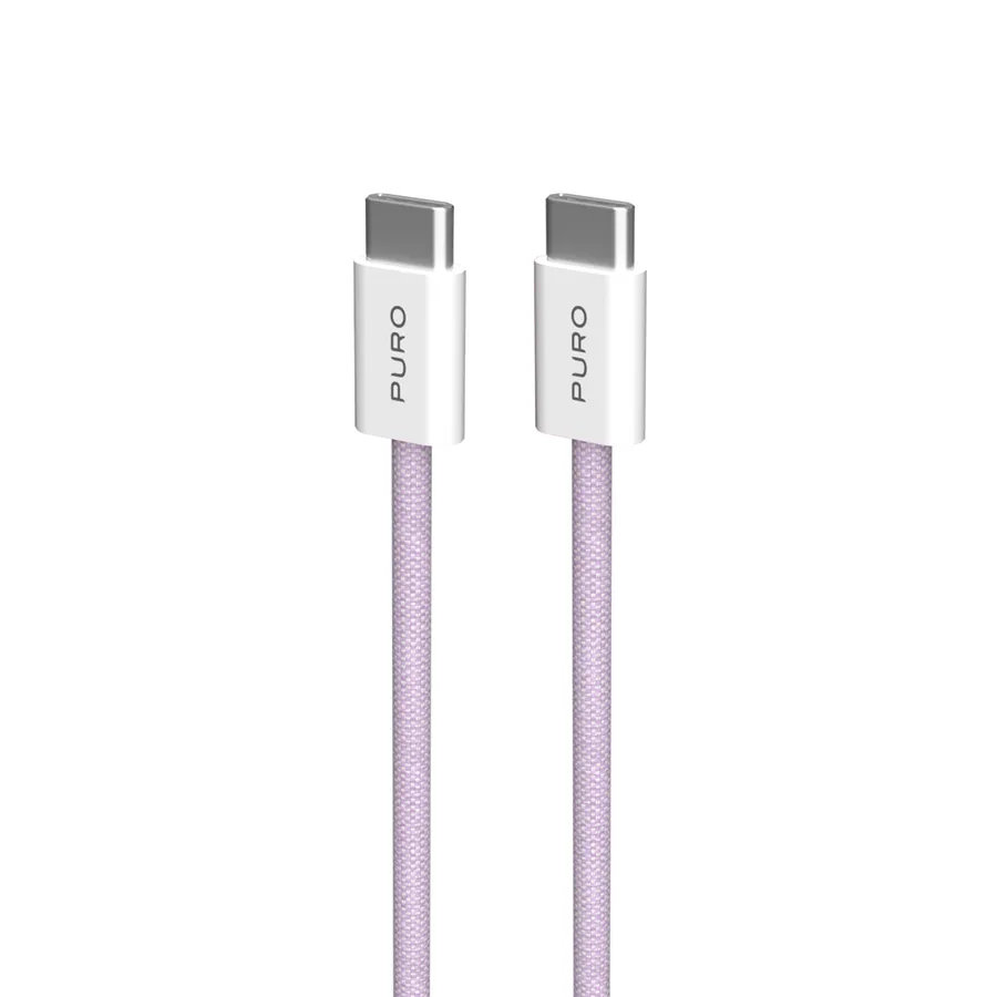 PURO - Kábel USB-C/USB-C, 60 W, Fabrik FABK4, 1,5 m, coraltastic