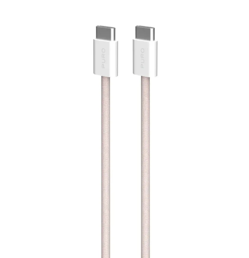 PURO - Kábel USB-C/USB-C, 60 W, Fabrik FABK4, 1,5 m, ružová