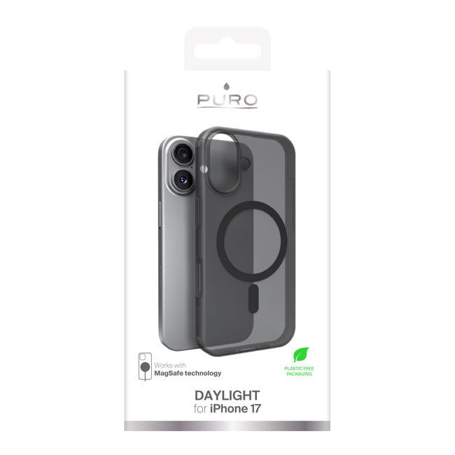 PURO - Puzdro DAYLIGHT s MagSafe pre iPhone 17, čierna