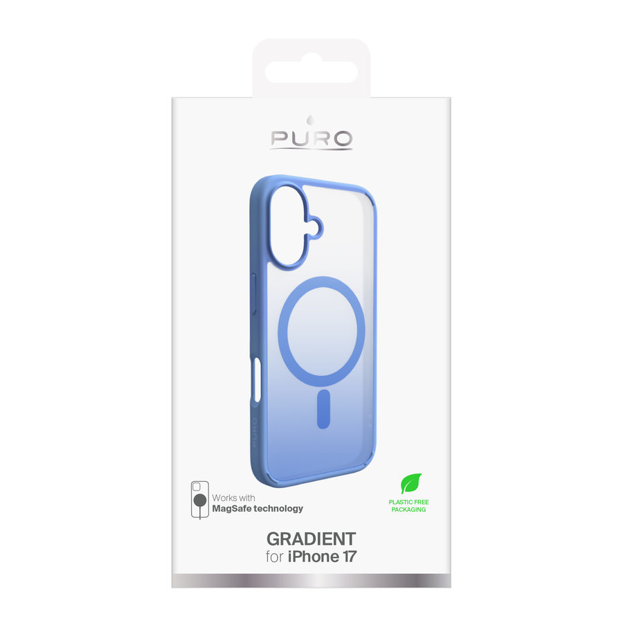 PURO - Puzdro Gradient s MagSafe pre iPhone 17, modrá