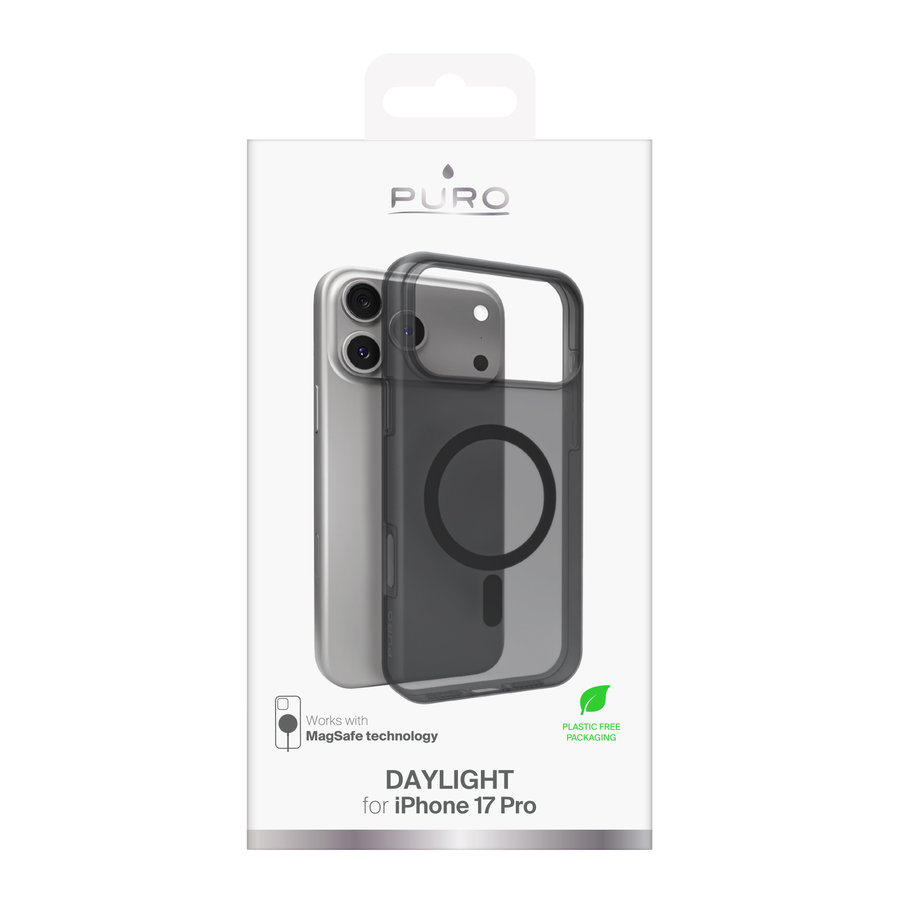 PURO - Puzdro DAYLIGHT s MagSafe pre iPhone 17 Pro, čierna