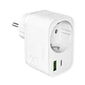 PURO - Viacportový cestovný adaptér USB-C/USB-A/Schuko, PD 20 W, biela