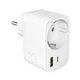 PURO - Viacportový cestovný adaptér USB-C/USB-A/Schuko, PD 20 W, biela