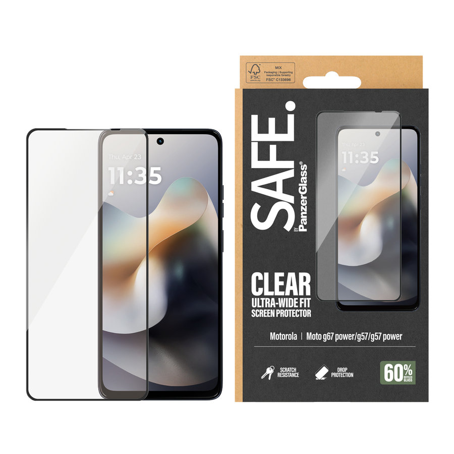 SAFE - Tvrdené sklo UWF pre Motorola Moto G67 Power/G57/G57 Power, čierna