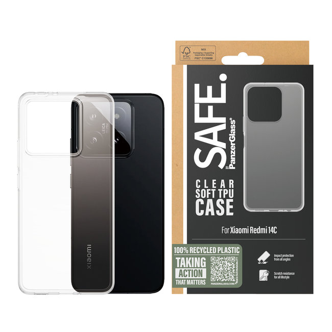 SAFE - Puzdro TPU pre Xiaomi Redmi 14C, transparentná