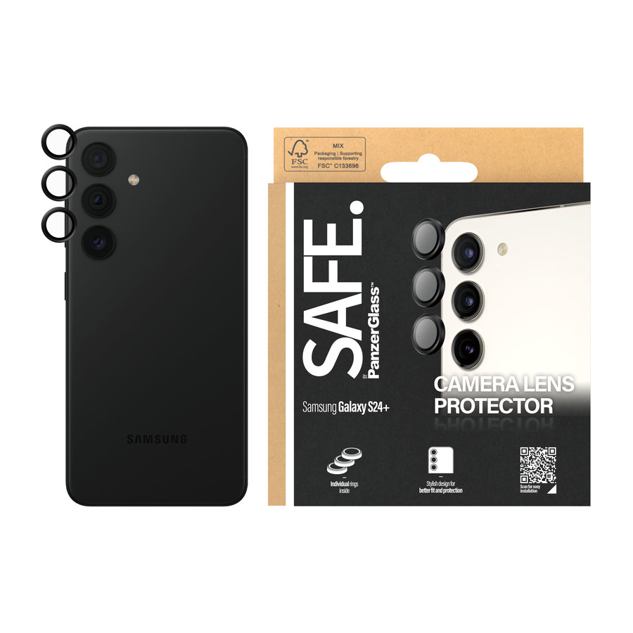 SAFE - Ochranný kryt objektívu pre Samsung Galaxy S24/S23/S23+, čierna