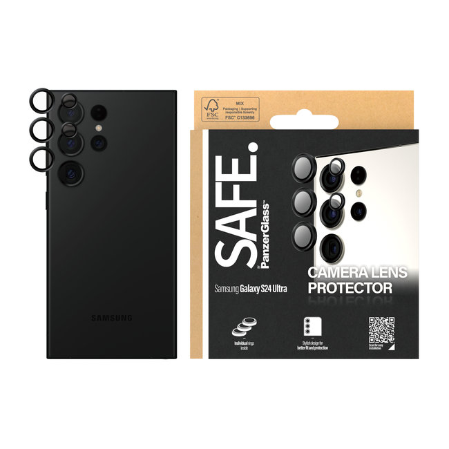 SAFE - Ochranný kryt objektívu pre Samsung Galaxy S24 Ultra, čierna