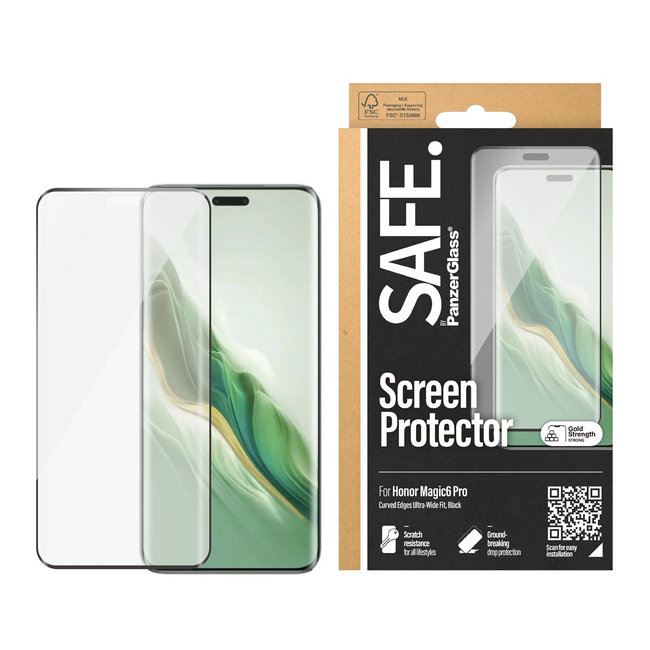 SAFE - Tvrdené sklo UWF pre Honor Magic6 Pro, čierna