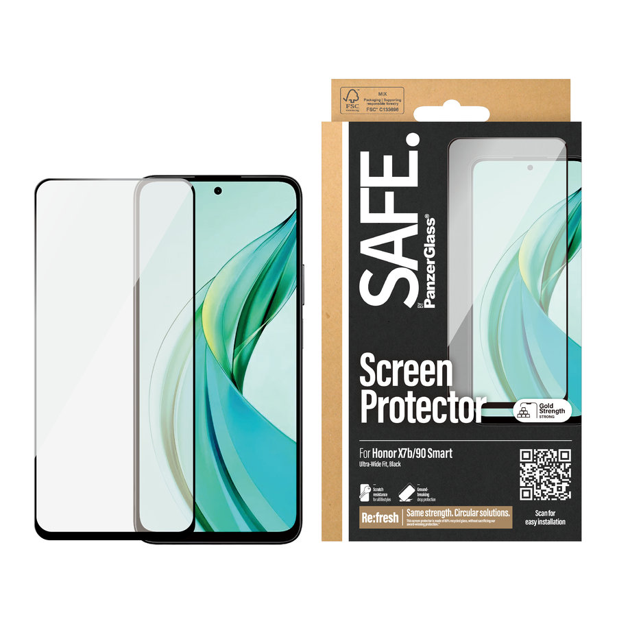 SAFE - Tvrdené sklo UWF pre Honor 90 Smart, čierne