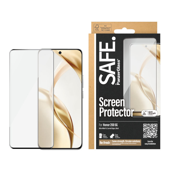 SAFE - Tvrdené sklo UWF pre Honor 200, čierna