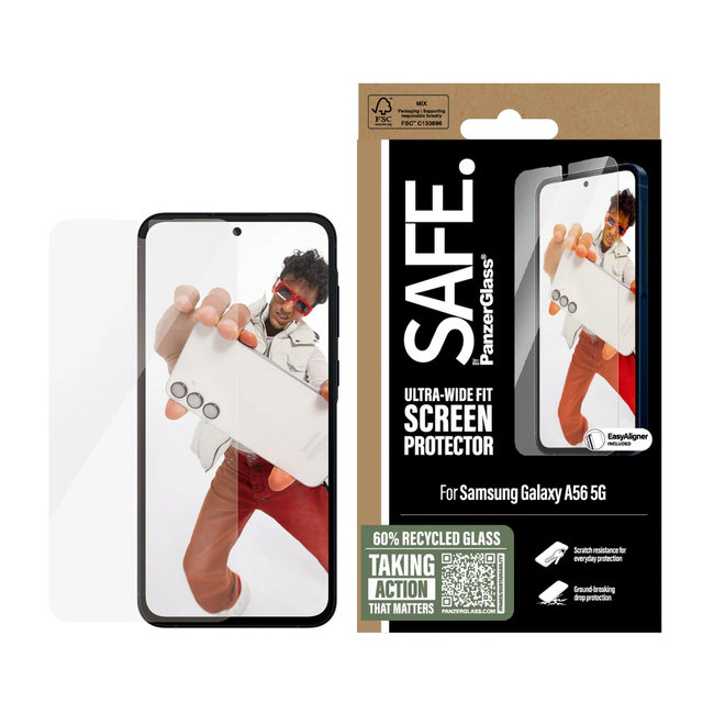 SAFE - Tvrdené sklo UWF s aplikátorom pre Samsung Galaxy A56 5G, číra