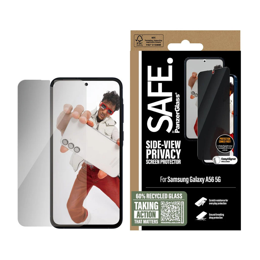 SAFE - Tvrdené sklo UWF Privacy pre Samsung Galaxy A56 5G, čierna