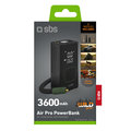 SBS - Kompresor Air Pro & PowerBank WILD gear 3600 mAh, so svetlom, čierna
