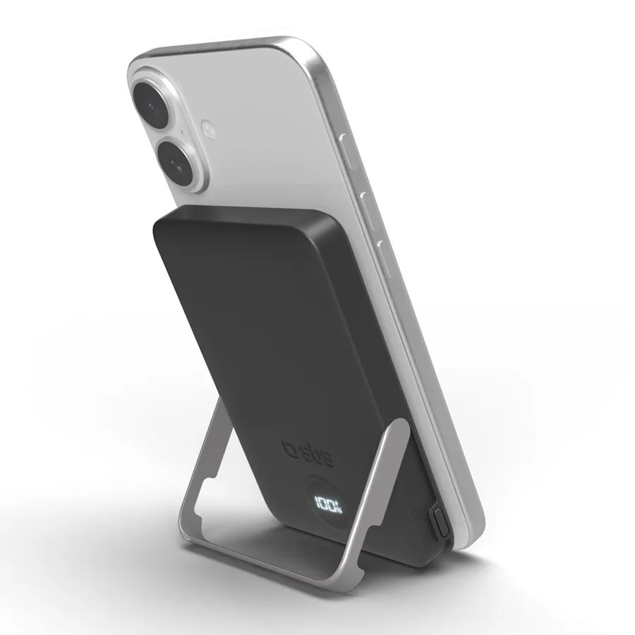 SBS - PowerBank 5000 mAh 20 W, Power Delivery, Mag Stand, čierna
