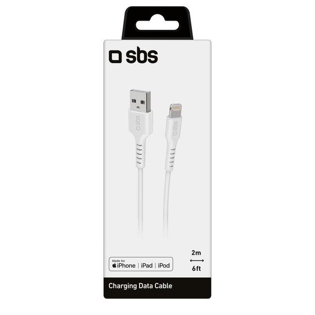 SBS - Kábel USB-A/MFI Lightning, 10 W, 2 m, biela