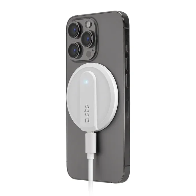 SBS - Magnetická bezdrôtová nabíjačka MagSafe, 10 W, biela