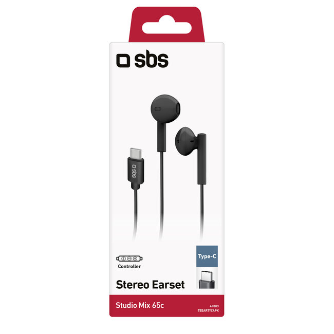 SBS - Slúchadlá Studio Mix 65c s mikrofónom, USB-C, čierna