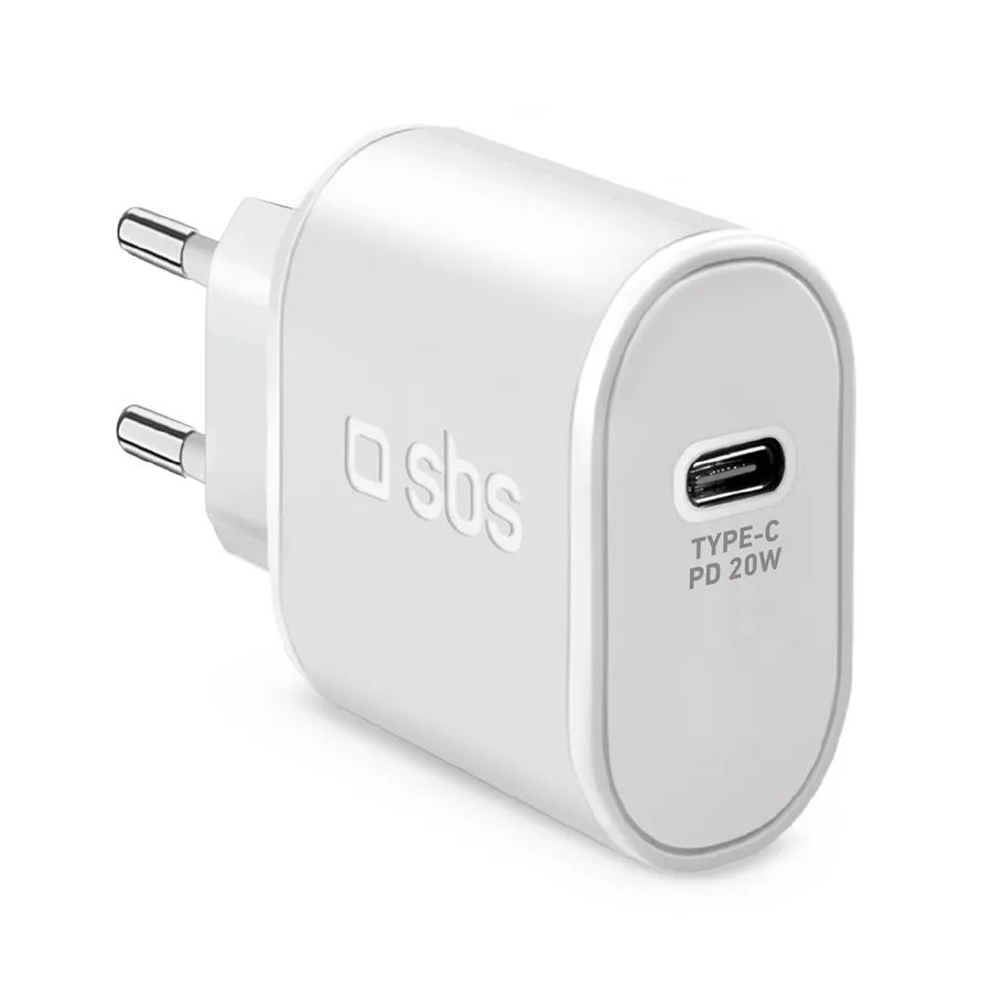 SBS - Cestovný adaptér 1xUSB-C, PD 20 W, biela