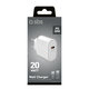 SBS - Cestovný adaptér 1xUSB-C, PD 20 W, biela