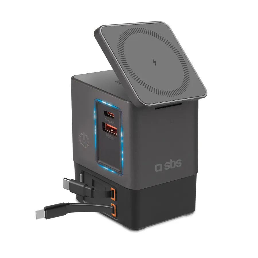 SBS - Bezdrôtový napájací dok 6 v 1, 100 W, čierna