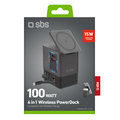 SBS - Bezdrôtový napájací dok 6 v 1, 100 W, čierna