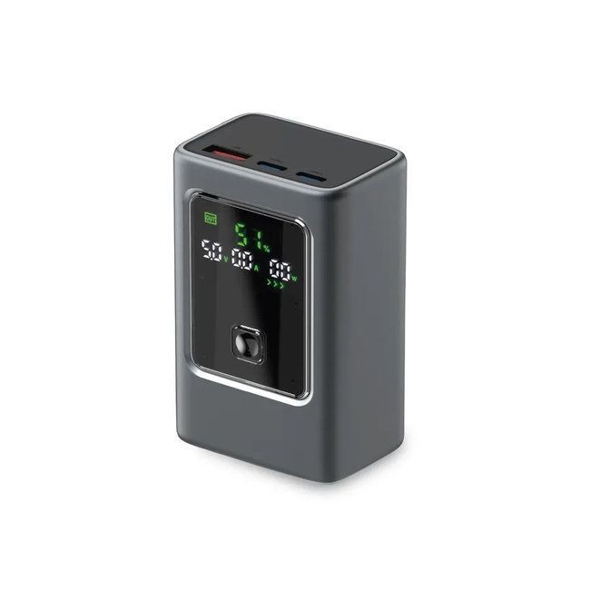 SBS - PowerBank 10000 mAh 35 W, Power Delivery, LCD, 2x USB-C/USB-A, čierna